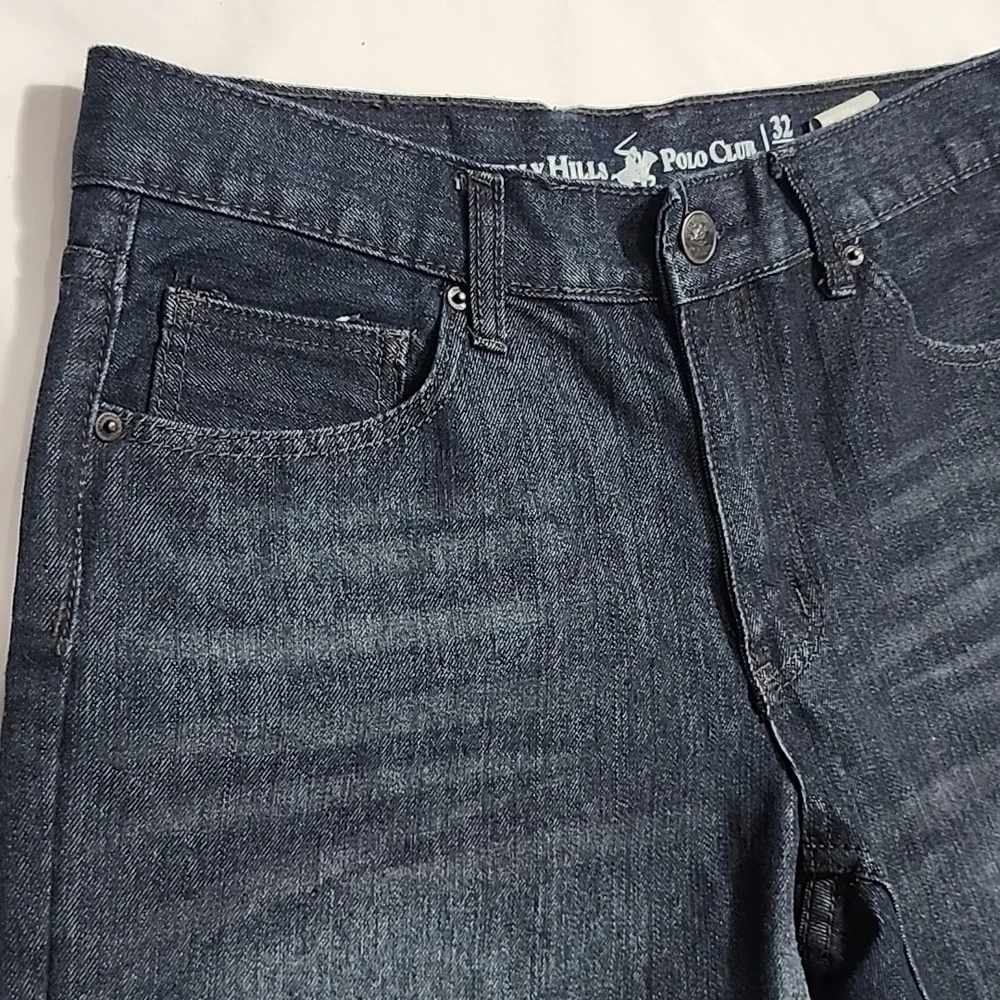Beverly Hills Polo Club Mens Jeans  Size 32X30 Blue Dark Wash Straight Leg Denim